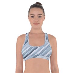 Modern Stripes Print Cross Back Sports Bra