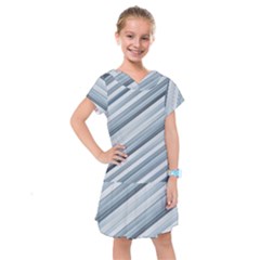 Modern Stripes Print Kids  Drop Waist Dress