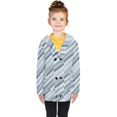 Modern Stripes Print Kids  Double Breasted Button Coat by dflcprintsclothing