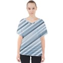 Modern Stripes Print V-Neck Dolman Drape Top View1