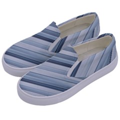 Modern Stripes Print Kids  Canvas Slip Ons by dflcprintsclothing