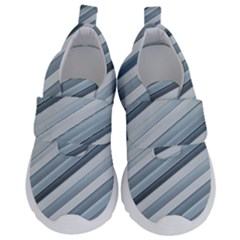 Modern Stripes Print Kids  Velcro No Lace Shoes by dflcprintsclothing