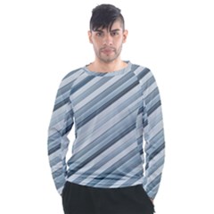 Modern Stripes Print Men s Long Sleeve Raglan Tee