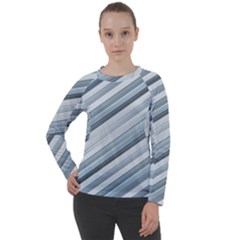 Modern Stripes Print Women s Long Sleeve Raglan Tee