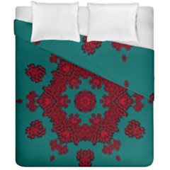 Cherry-blossom Mandala Of Sakura Branches Duvet Cover Double Side (california King Size) by pepitasart