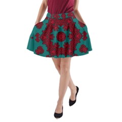 Cherry-blossom Mandala Of Sakura Branches A-line Pocket Skirt by pepitasart