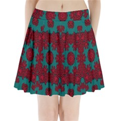 Cherry-blossom Mandala Of Sakura Branches Pleated Mini Skirt by pepitasart