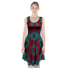 Cherry-blossom Mandala Of Sakura Branches Racerback Midi Dress by pepitasart