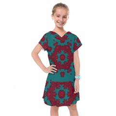 Cherry-blossom Mandala Of Sakura Branches Kids  Drop Waist Dress by pepitasart