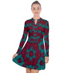 Cherry-blossom Mandala Of Sakura Branches Long Sleeve Panel Dress by pepitasart