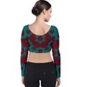 Cherry-blossom Mandala Of Sakura Branches Velvet Long Sleeve Crop Top View2