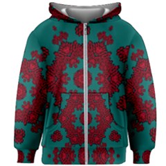 Cherry-blossom Mandala Of Sakura Branches Kids  Zipper Hoodie Without Drawstring by pepitasart