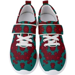 Cherry-blossom Mandala Of Sakura Branches Men s Velcro Strap Shoes by pepitasart