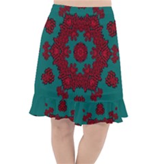 Cherry-blossom Mandala Of Sakura Branches Fishtail Chiffon Skirt by pepitasart