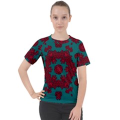 Cherry-blossom Mandala Of Sakura Branches Women s Sport Raglan Tee