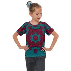 Cherry-blossom Mandala Of Sakura Branches Kids  Mesh Piece Tee