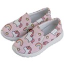 Cute-unicorn-rainbow-seamless-pattern-background Kids Lightweight Slip Ons View2