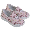 Cute-unicorn-rainbow-seamless-pattern-background Kids Lightweight Slip Ons View3