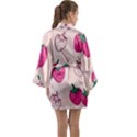 Seamless-strawberry-fruit-pattern-background Long Sleeve Satin Kimono View2