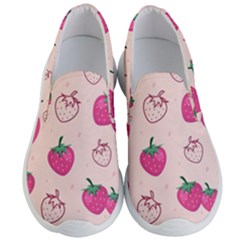 Seamless-strawberry-fruit-pattern-background Men s Lightweight Slip Ons by Vaneshart