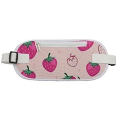 Seamless-strawberry-fruit-pattern-background Rounded Waist Pouch