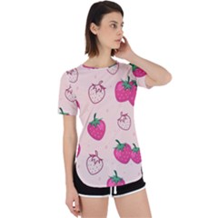 Seamless-strawberry-fruit-pattern-background Perpetual Short Sleeve T-shirt