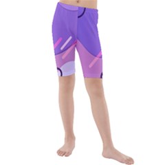 Colorful-abstract-wallpaper-theme Kids  Mid Length Swim Shorts by Vaneshart