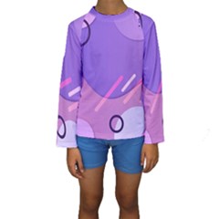 Colorful-abstract-wallpaper-theme Kids  Long Sleeve Swimwear by Vaneshart