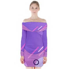 Colorful-abstract-wallpaper-theme Long Sleeve Off Shoulder Dress by Vaneshart