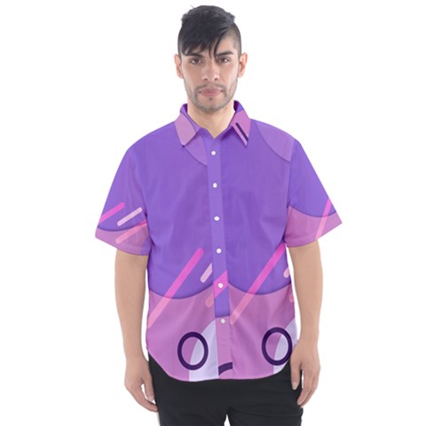 Colorful-abstract-wallpaper-theme Men s Short Sleeve Shirt by Vaneshart