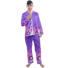 Colorful-abstract-wallpaper-theme Men s Long Sleeve Satin Pyjamas Set by Vaneshart