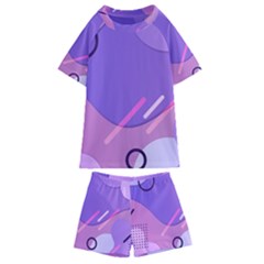 Colorful-abstract-wallpaper-theme Kids  Swim Tee And Shorts Set by Vaneshart