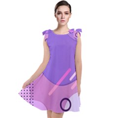 Colorful-abstract-wallpaper-theme Tie Up Tunic Dress by Vaneshart