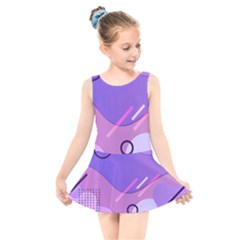 Colorful-abstract-wallpaper-theme Kids  Skater Dress Swimsuit by Vaneshart