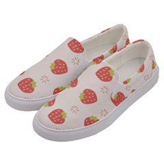 Strawberries-pattern-design Men s Canvas Slip Ons by Vaneshart