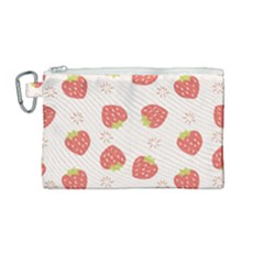 Strawberries-pattern-design Canvas Cosmetic Bag (medium)