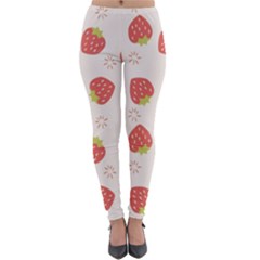 Strawberries-pattern-design Lightweight Velour Leggings by Vaneshart