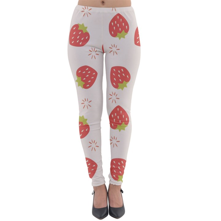 Strawberries-pattern-design Lightweight Velour Leggings