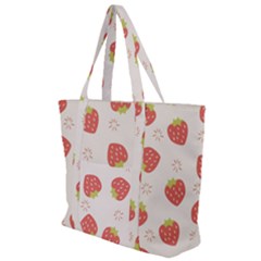 Strawberries-pattern-design Zip Up Canvas Bag by Vaneshart