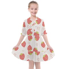 Strawberries-pattern-design Kids  All Frills Chiffon Dress by Vaneshart