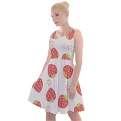 Strawberries-pattern-design Knee Length Skater Dress