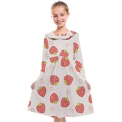 Strawberries-pattern-design Kids  Midi Sailor Dress