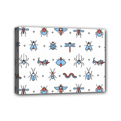 Insects-icons-square-seamless-pattern Mini Canvas 7  X 5  (stretched) by Vaneshart