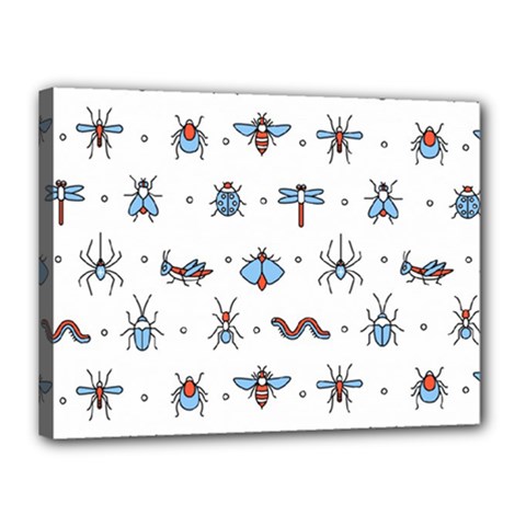 Insects-icons-square-seamless-pattern Canvas 16  X 12  (stretched) by Vaneshart