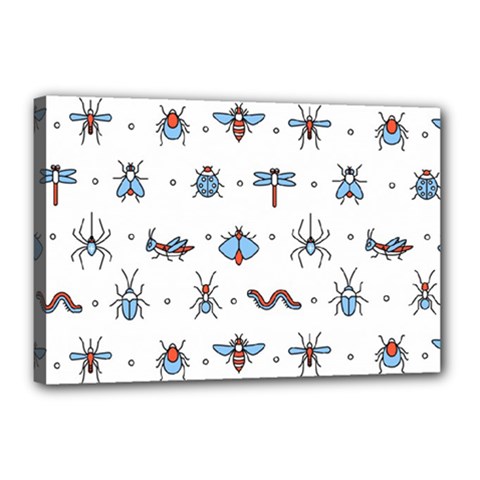 Insects-icons-square-seamless-pattern Canvas 18  X 12  (stretched) by Vaneshart