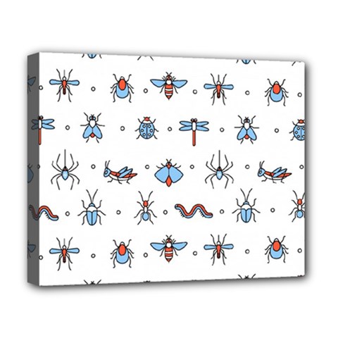 Insects-icons-square-seamless-pattern Deluxe Canvas 20  X 16  (stretched) by Vaneshart