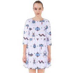 Insects-icons-square-seamless-pattern Smock Dress by Vaneshart