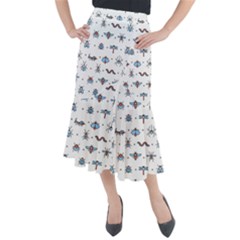 Insects-icons-square-seamless-pattern Midi Mermaid Skirt by Vaneshart