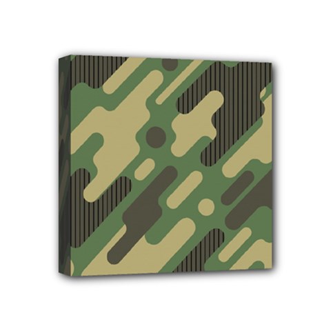 Camouflage-pattern-background Mini Canvas 4  X 4  (stretched) by Vaneshart