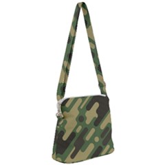 Camouflage-pattern-background Zipper Messenger Bag by Vaneshart